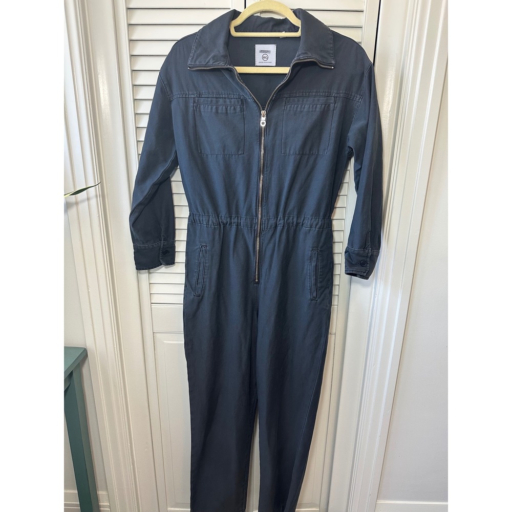 AG Adriano Goldschmied Womens Utility Jumpsuit Navy Blue Long Sleeve XS(47)